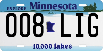 MN license plate 008LIG