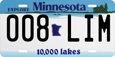 MN license plate 008LIM