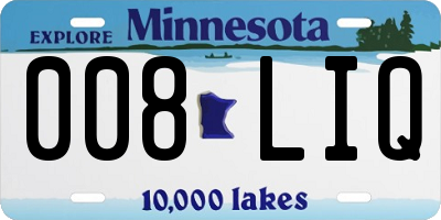 MN license plate 008LIQ