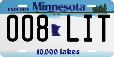 MN license plate 008LIT