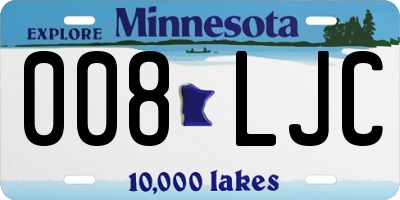 MN license plate 008LJC