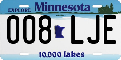 MN license plate 008LJE