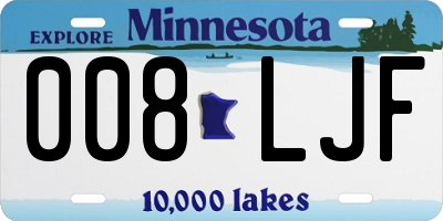 MN license plate 008LJF