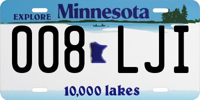 MN license plate 008LJI