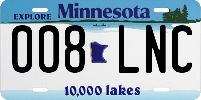 MN license plate 008LNC