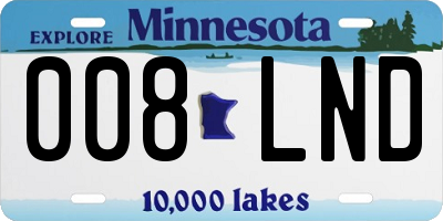 MN license plate 008LND