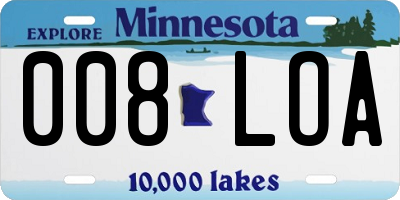 MN license plate 008LOA