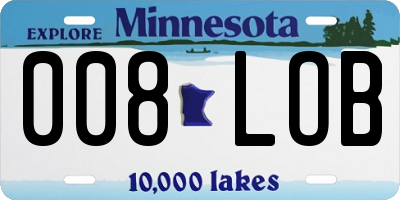 MN license plate 008LOB