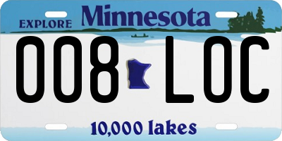 MN license plate 008LOC