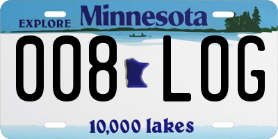 MN license plate 008LOG