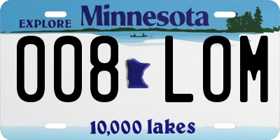 MN license plate 008LOM