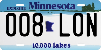 MN license plate 008LON