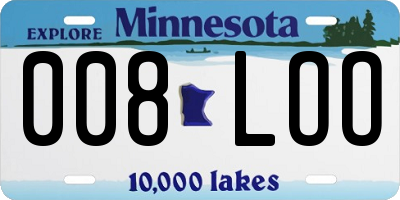 MN license plate 008LOO