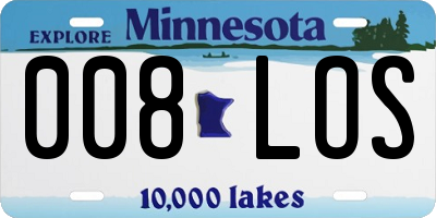 MN license plate 008LOS