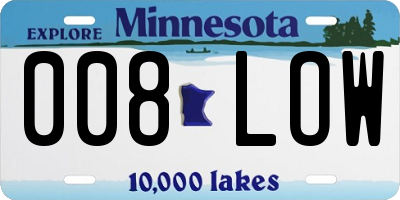 MN license plate 008LOW
