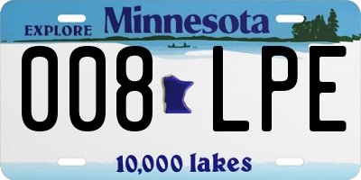 MN license plate 008LPE