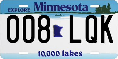 MN license plate 008LQK