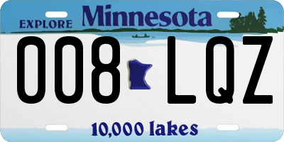 MN license plate 008LQZ