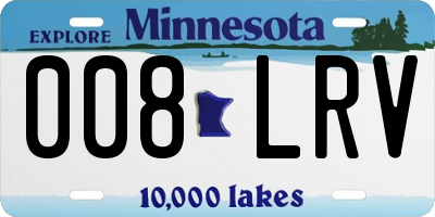 MN license plate 008LRV