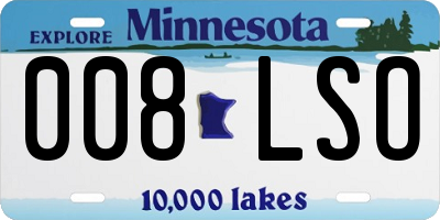 MN license plate 008LSO