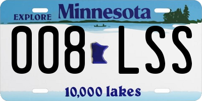 MN license plate 008LSS