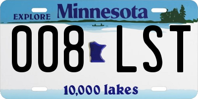 MN license plate 008LST