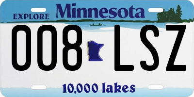 MN license plate 008LSZ