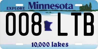 MN license plate 008LTB