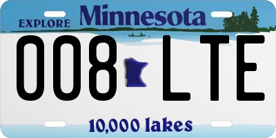 MN license plate 008LTE