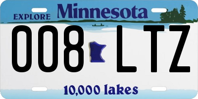 MN license plate 008LTZ