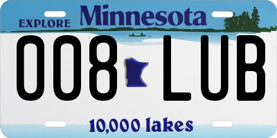MN license plate 008LUB