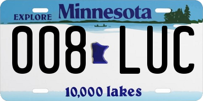 MN license plate 008LUC