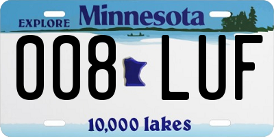 MN license plate 008LUF