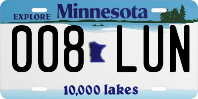 MN license plate 008LUN