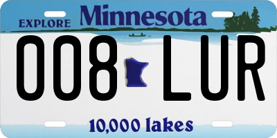 MN license plate 008LUR