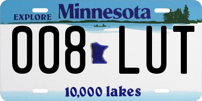 MN license plate 008LUT