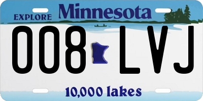 MN license plate 008LVJ