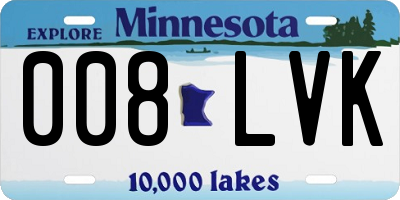 MN license plate 008LVK