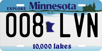 MN license plate 008LVN