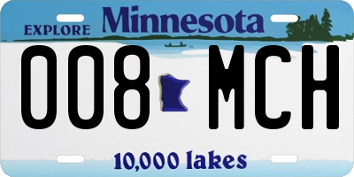 MN license plate 008MCH
