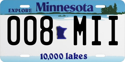MN license plate 008MII