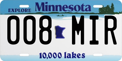 MN license plate 008MIR