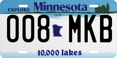 MN license plate 008MKB