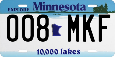 MN license plate 008MKF
