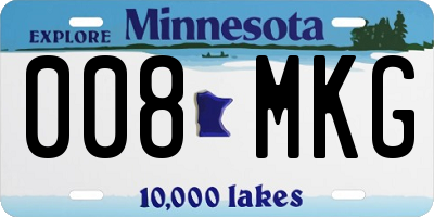 MN license plate 008MKG