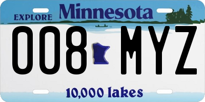 MN license plate 008MYZ