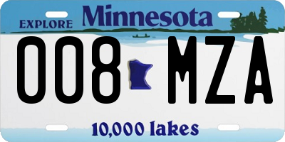 MN license plate 008MZA