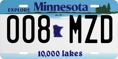 MN license plate 008MZD
