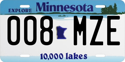 MN license plate 008MZE