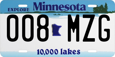 MN license plate 008MZG